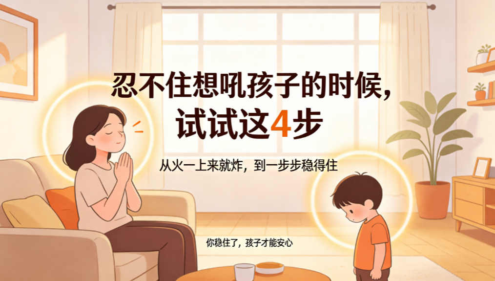 忍不住想吼孩子的时候试试这4步——从“火一上来就炸”到“稳得住” - 爱方得