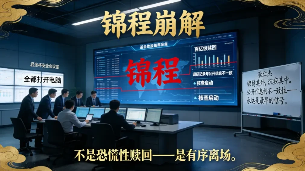 锦程崩解:百亿赎回触发,君途杯学员比市场早一周有序离场 - 爱方得