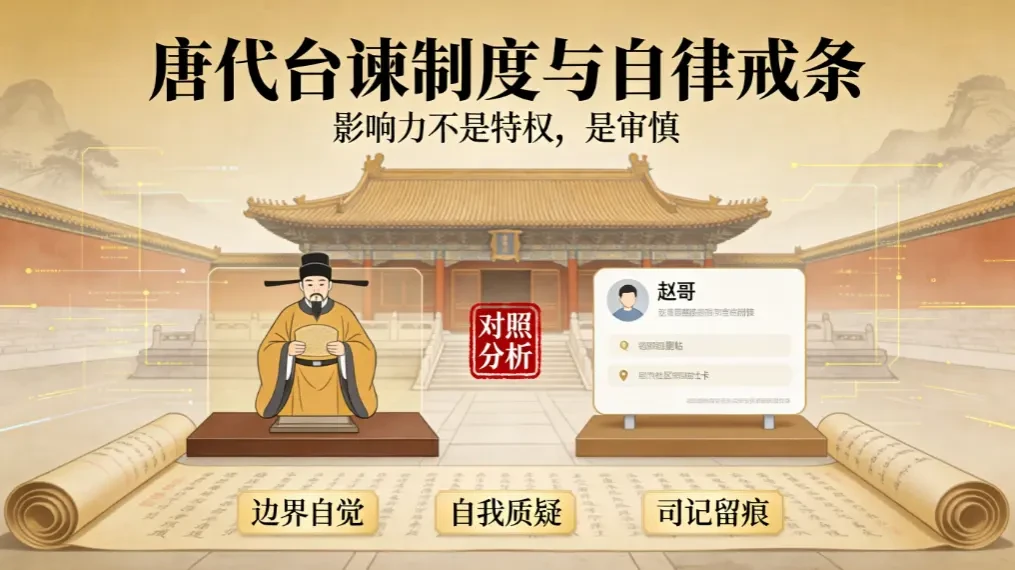 对照分析：唐代台谏制度与自律戒条——影响力不是特权，是审慎 | 唐臣操盘录 18-4 - 爱方得资讯
