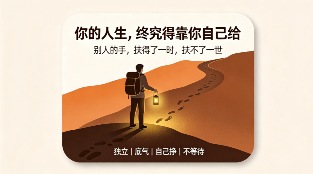 你的人生终究得靠你自己给——别人的手扶得了一时，扶不了一世 - 爱方得