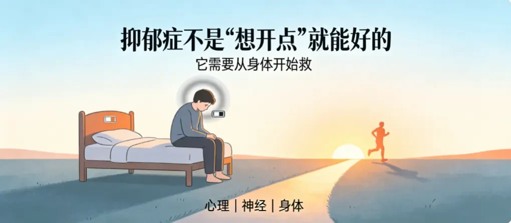 抑郁症不是“想开点”就能好的,它需要从身体开始救——那种无力感不是懒,是油箱空了 - 爱方得