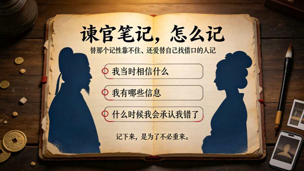 谏官笔记,怎么记:不是记发生了什么,是记你当时怎么想 | 唐臣操盘录 17-6 - 爱方得