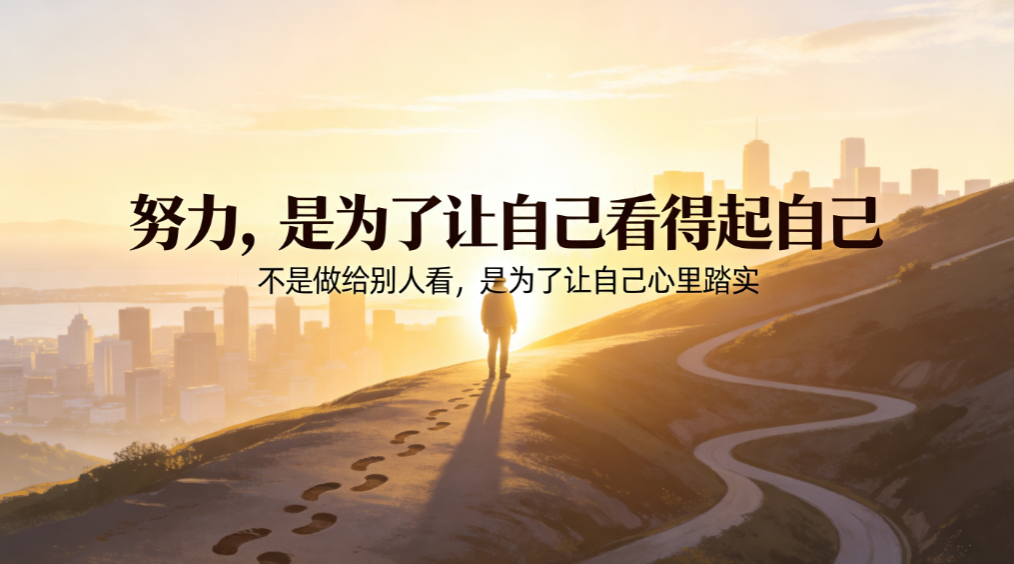努力是为了让自己看得起自己——自律的苦是往后的甜,放纵的甜是以后的苦 - 爱方得