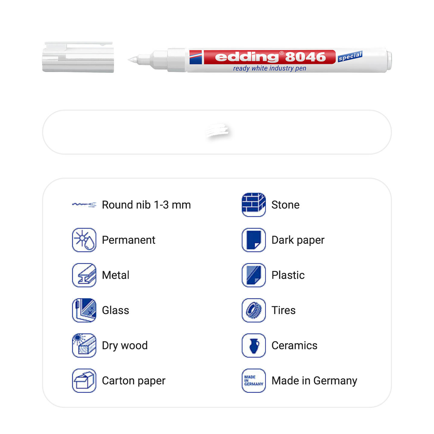 edding 8046 ready white industry pen