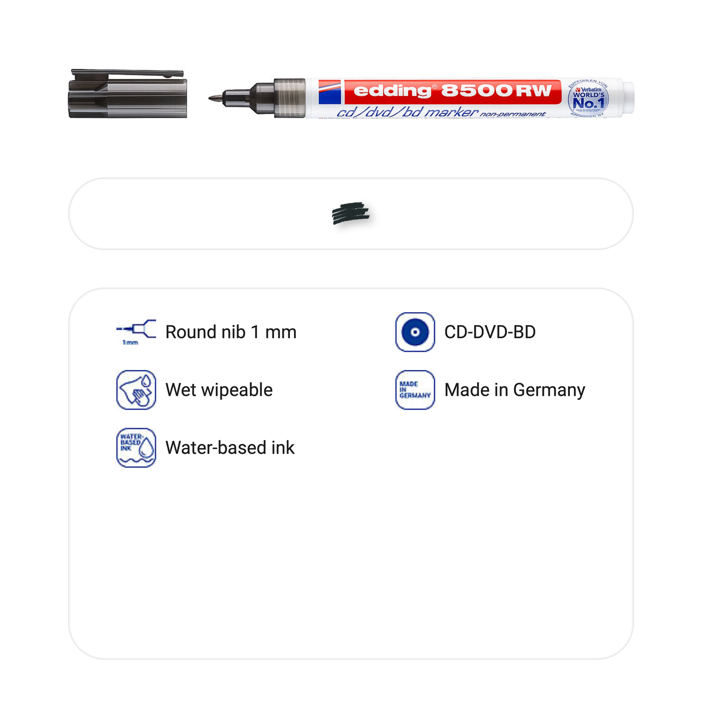 edding 8500 RW CD/DVD/BD marker non-permanent 