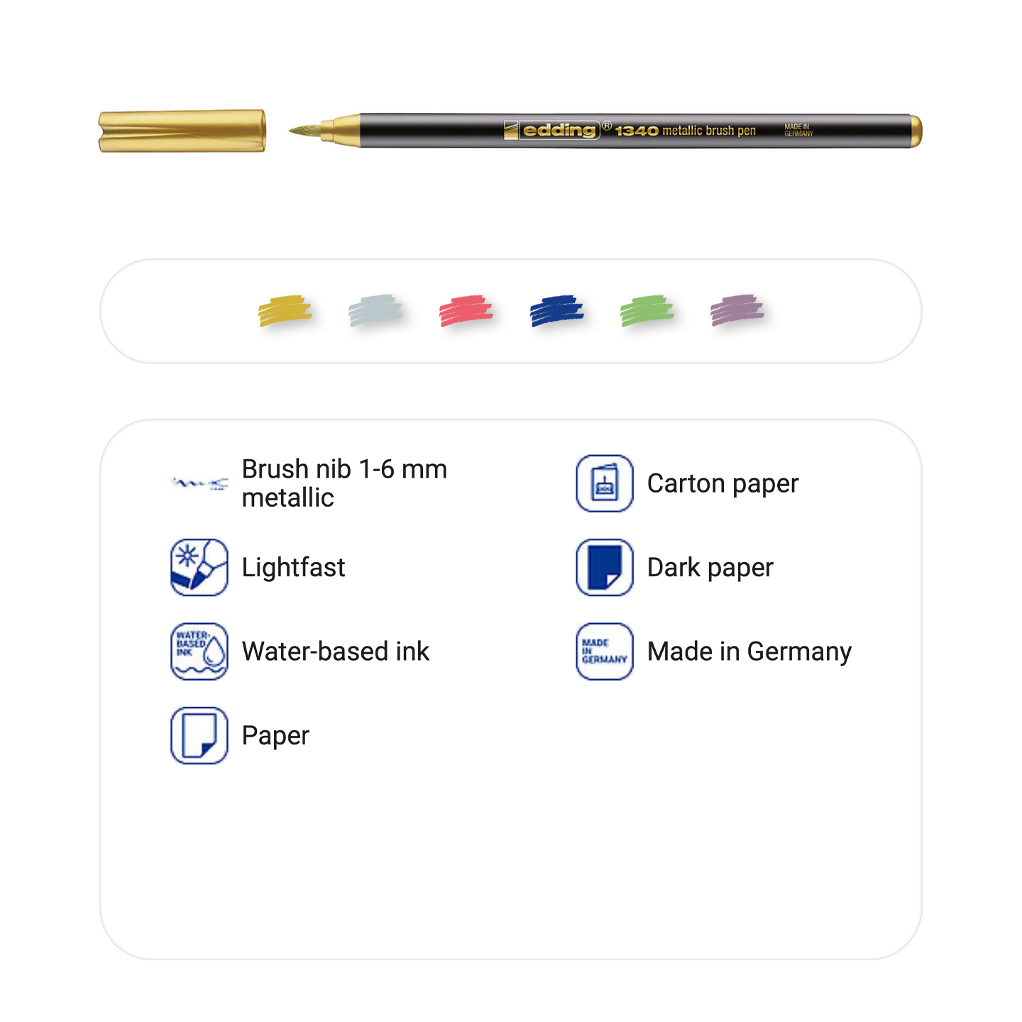 edding 1340 metallic brush pen 
