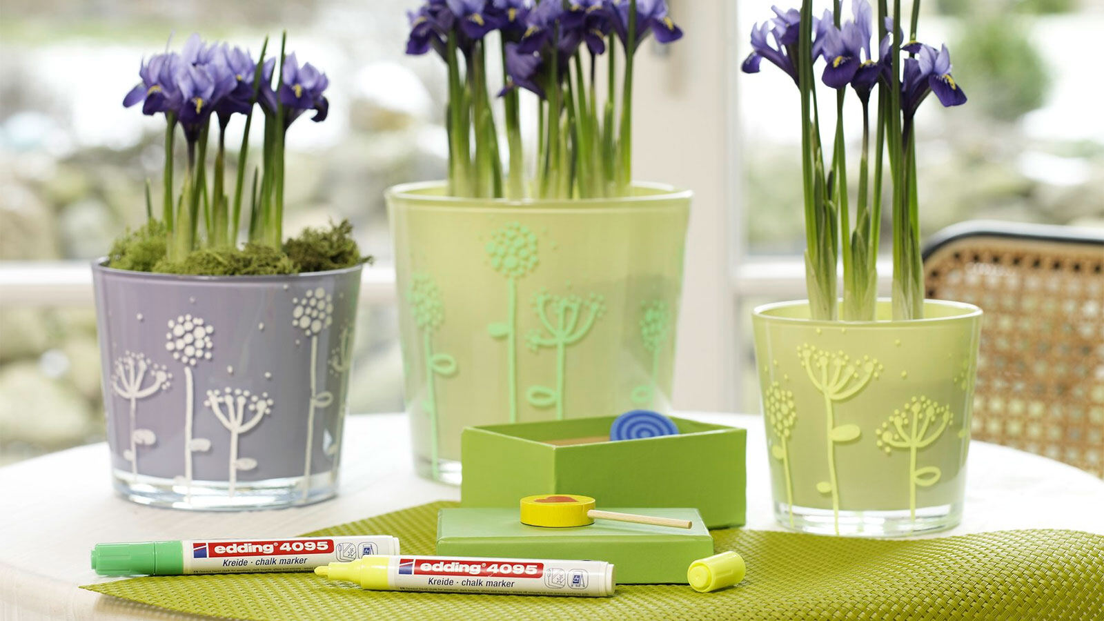 Unique glass decorating ideas with edding chalk markers