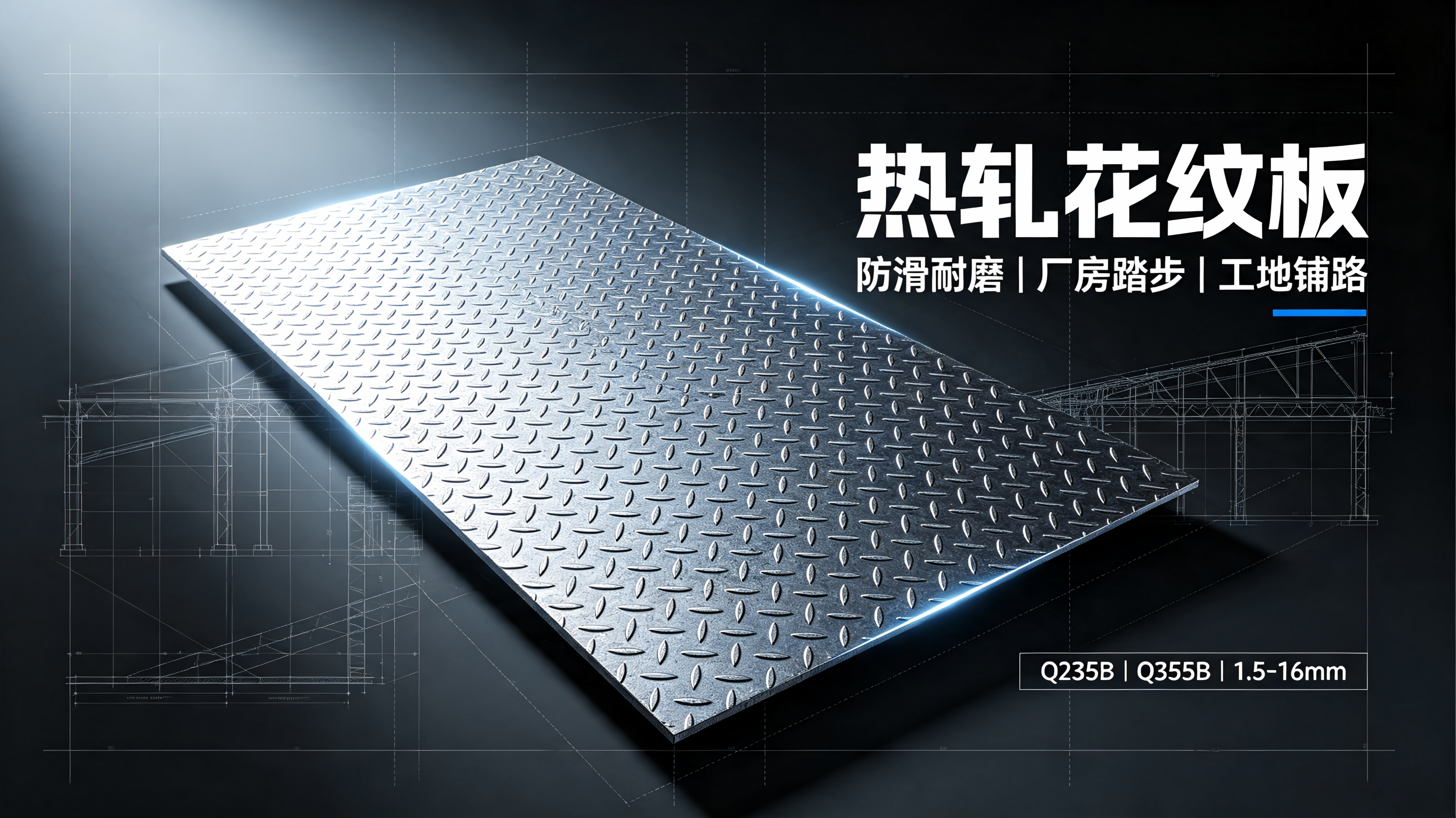 Benxi Steel Q355B Hot-Rolled Patterned Plate 5.0-10mm, Heavy-Duty Wear-Resistant Patterned Plate for Equipment Platforms