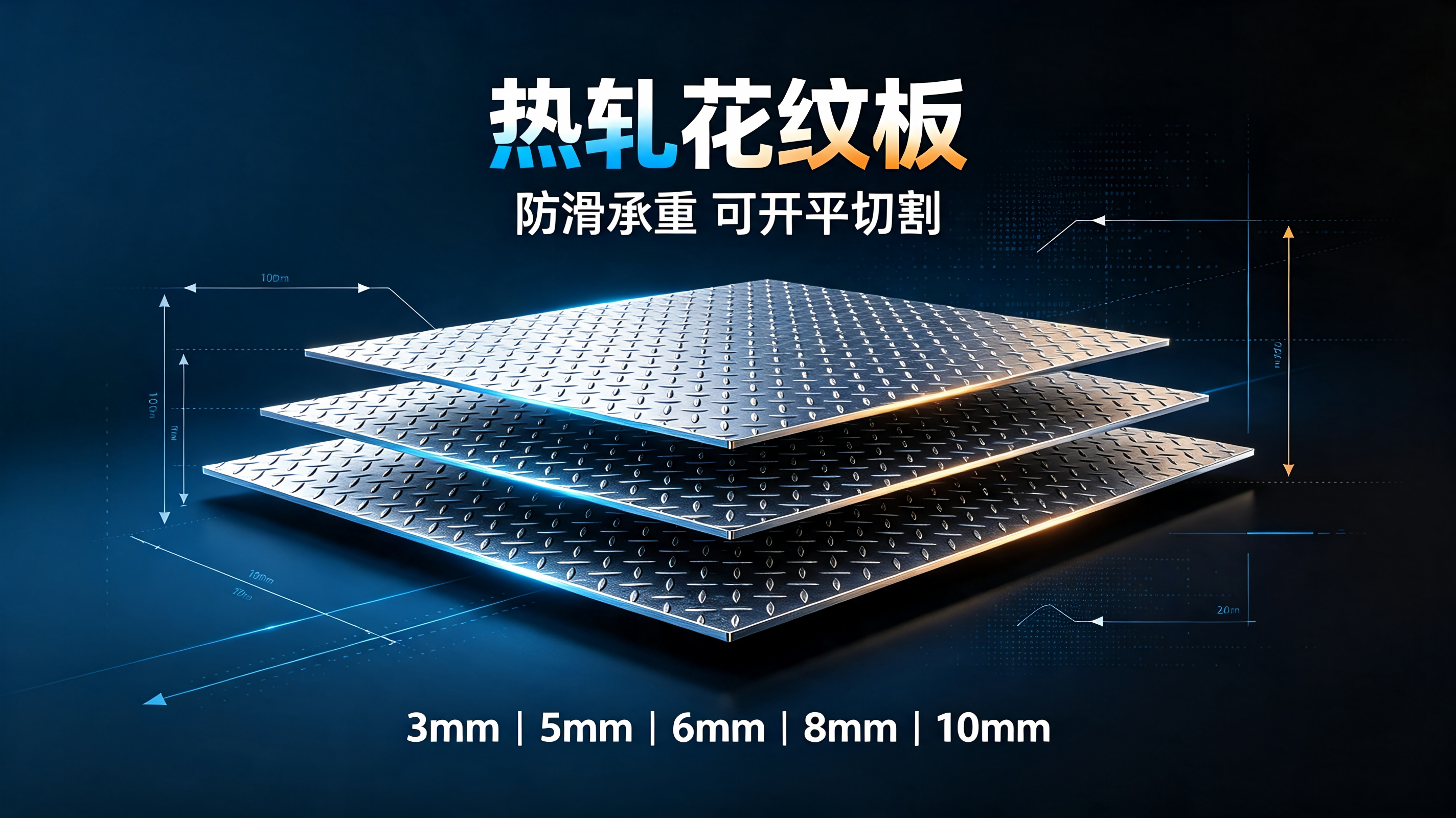 Ma Steel Q235B Hot-Rolled Patterned Sheet 3.0-10mm Wear-Resistant Anti-Slip Patterned Plate for Engineering Customization