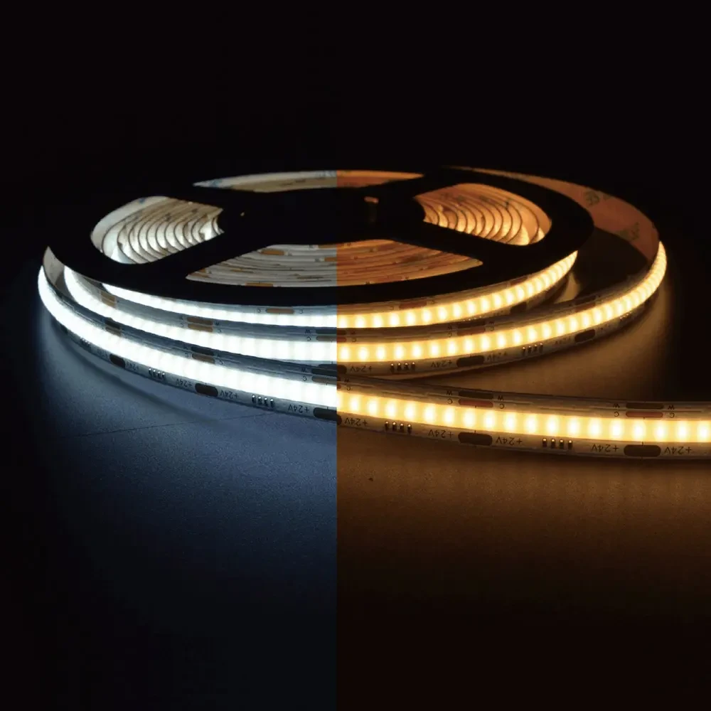 CCT Tunable COB LED Strip 2700K to 6500K 24V