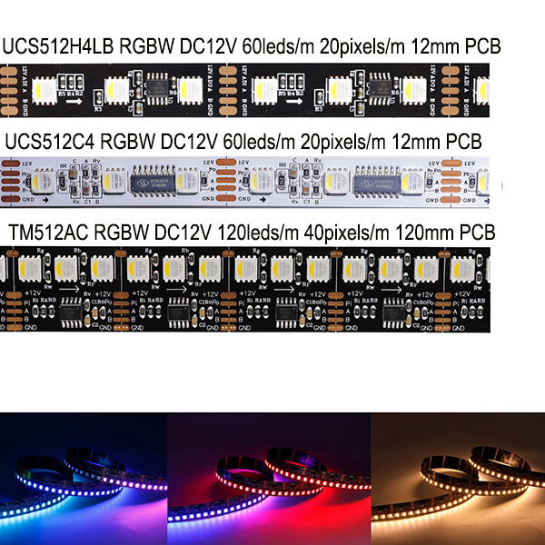 DMX512 RGBW 12VDC LED Strip Addressable 120leds 60leds