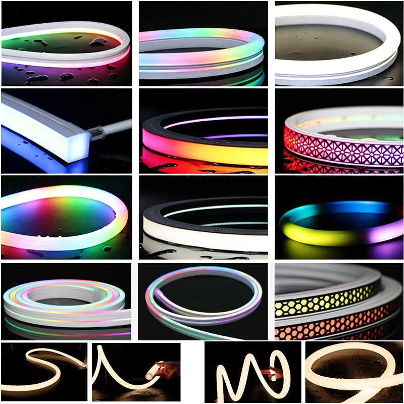 DC5V-48V SPI DMX RGB RGBW RGBCCT Top-bend Side-view LED Neon flex Strip
