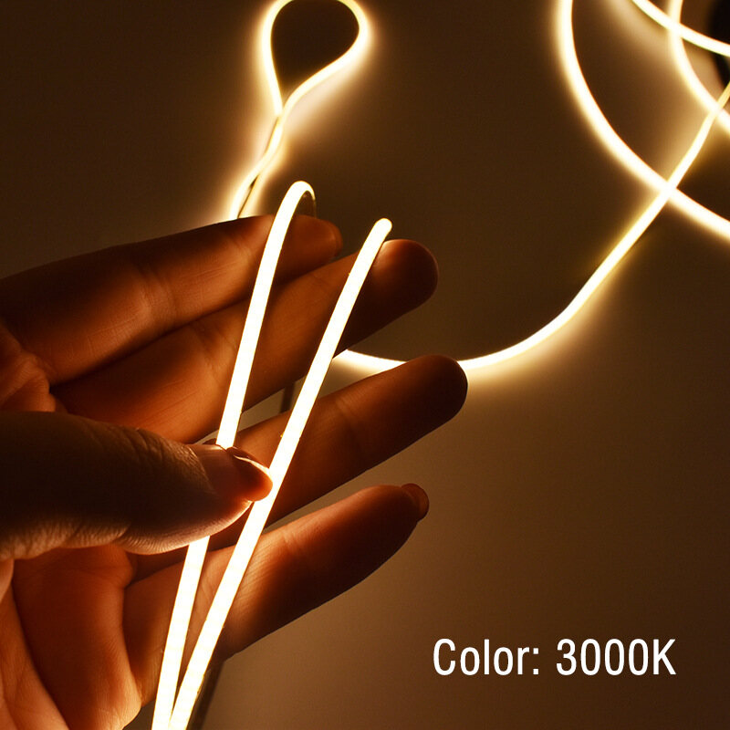 COB LED strip reels showing different voltage configurations