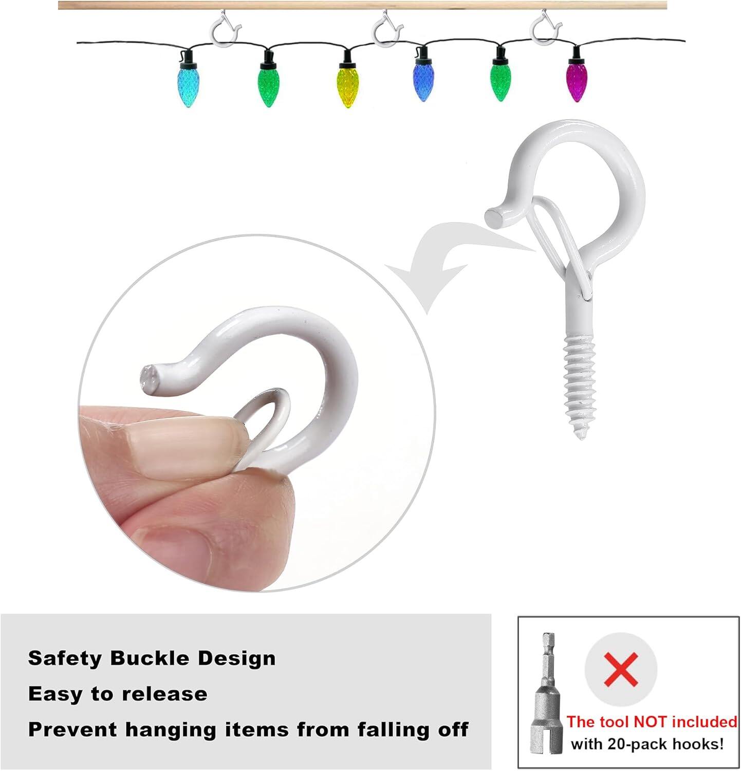 PlusRoc 20 Pack Ceiling Hooks thumbnail 2