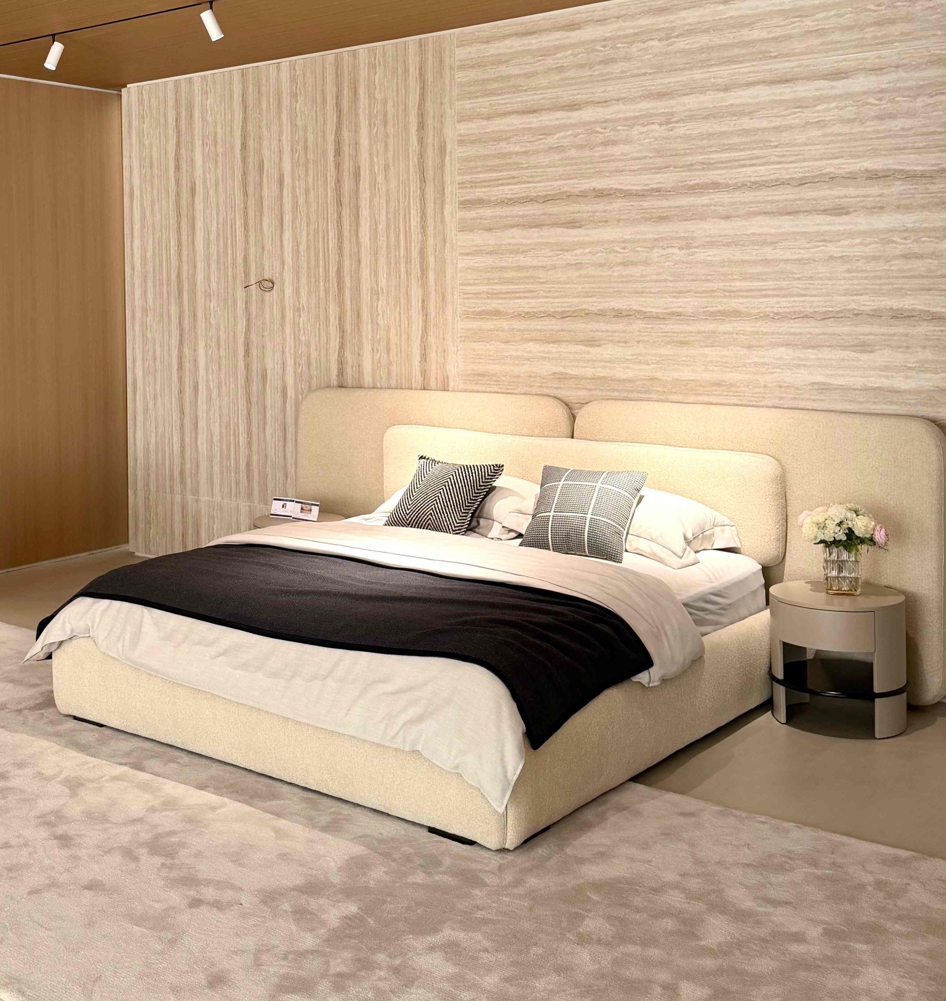 Italian Leather King Bed | Top-Grain Nappa Leather Luxury Master Bedroom Soft Bed | Branlo Furniture