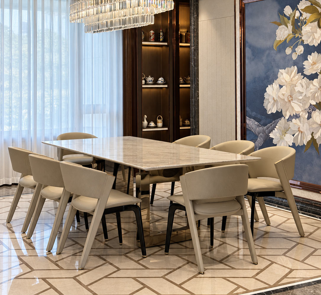 上海滨江华府全屋全景｜客餐厅整体空间效果