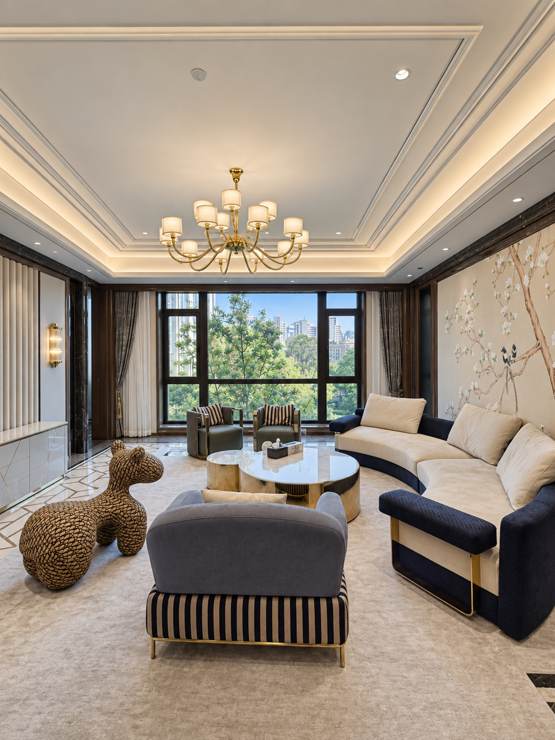 Shanghai Binjiang Huafu: Light Luxury Turnkey Project | Custom Furniture for Large Flat