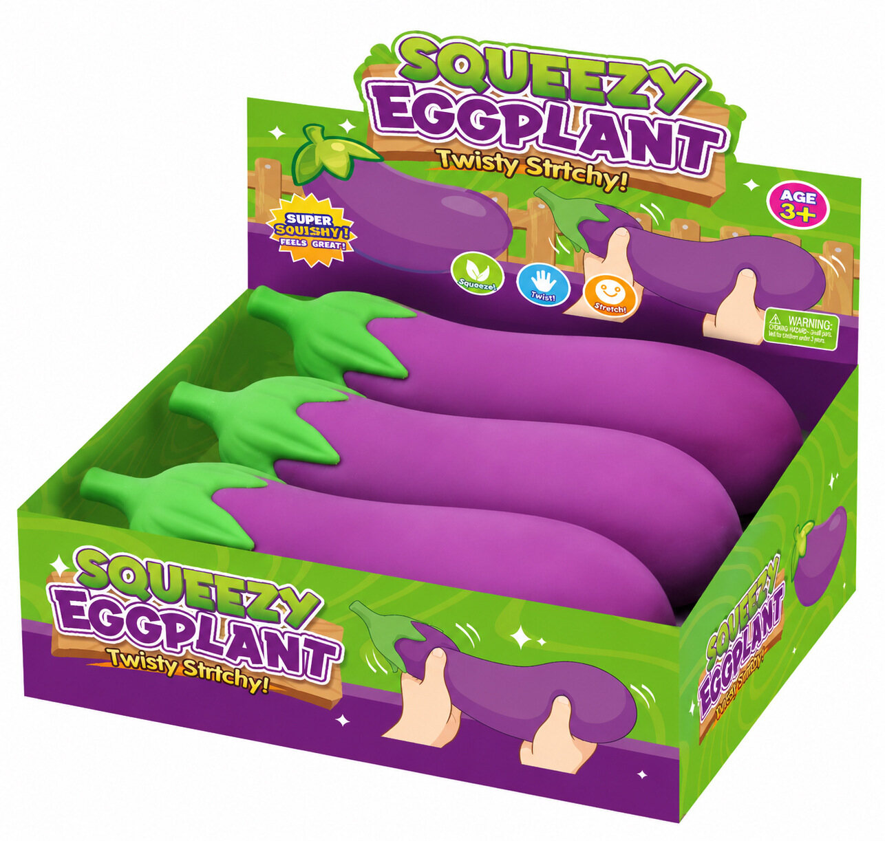 Squeezy Eggplant Twisty Stretchy Squishy