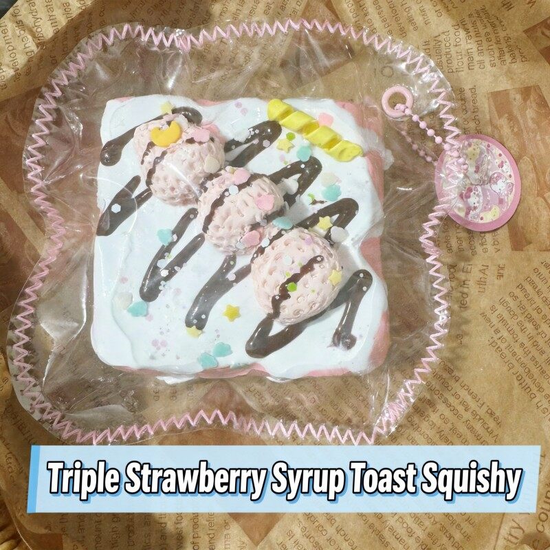 Triple Strawberry Syrup Toast Squishy