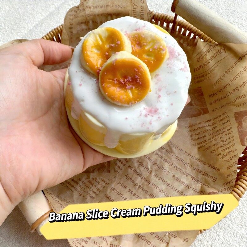 Banana Slice Cream Pudding Squishy