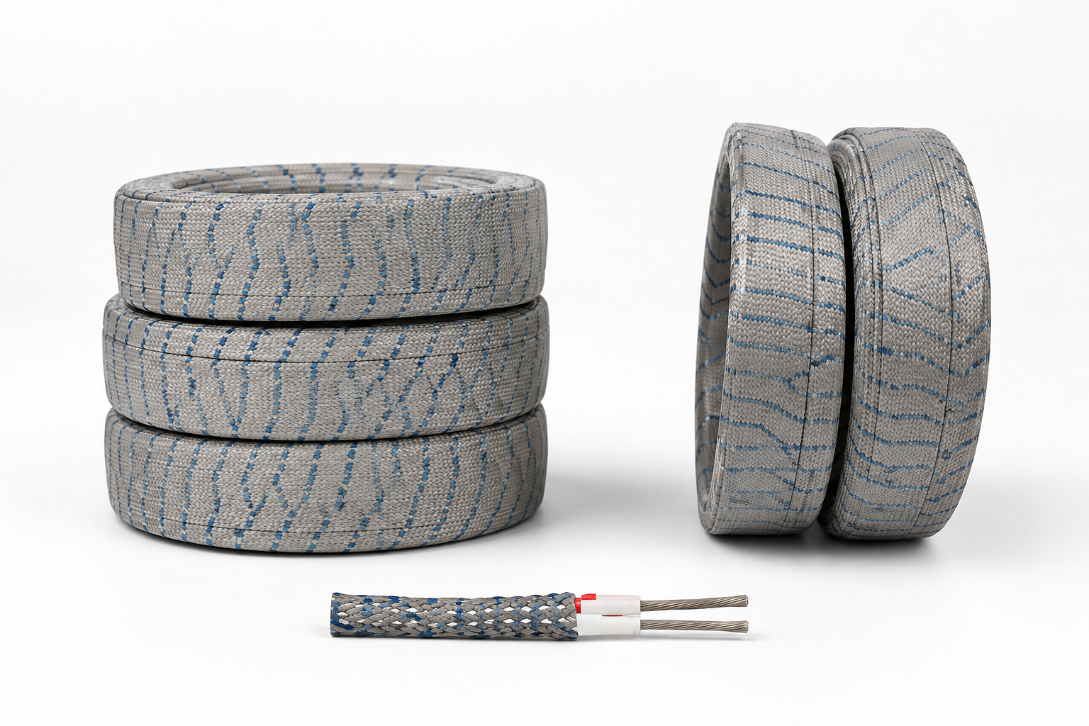 Thermocouple Compensation Wire, GS Glass Fiber Insulated + Copper Braid
