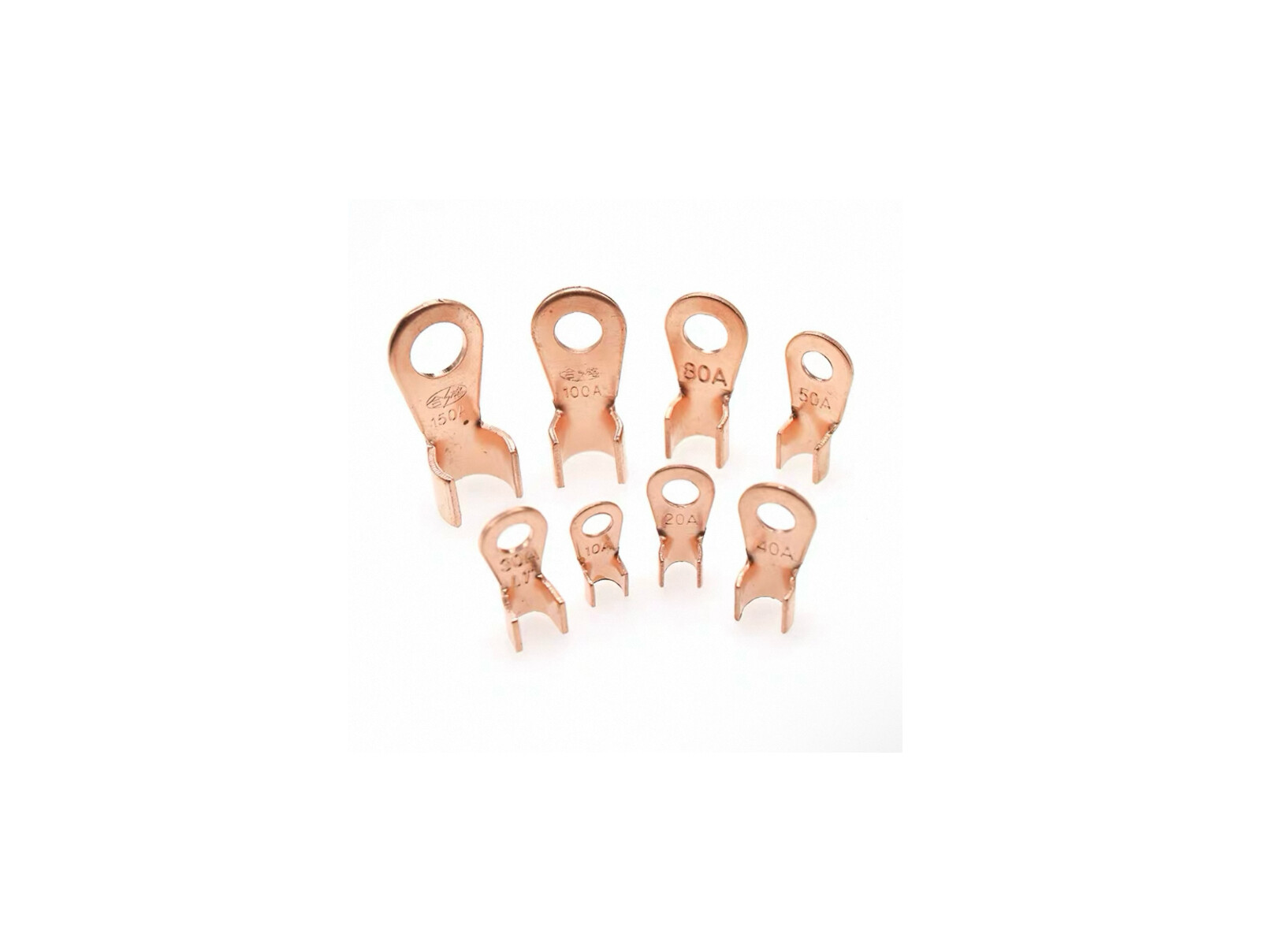 70pcs Open Barrel Wire Crimp Connector Copper Ring Lug Terminals Assortment Kit OT-200 Automotive 5A-100A