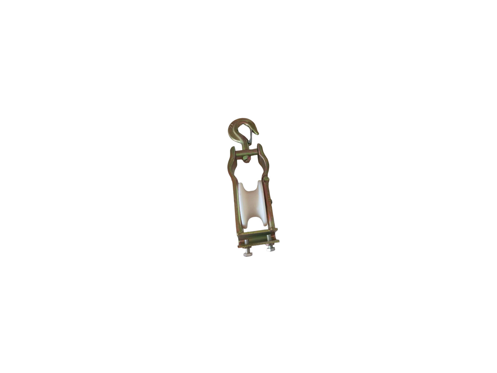 Durable Cable Pulling Sheave Pulley Galvanized Steel Frame Nylon Wheel Hook Type for Electrical Wire Installation
