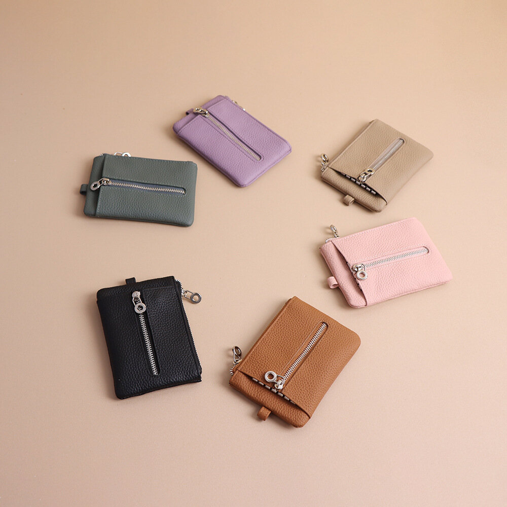 Genuine Leather Japanese-Style Key Case – Compact Handheld Coin Purse & Multi-Purpose Key Holder