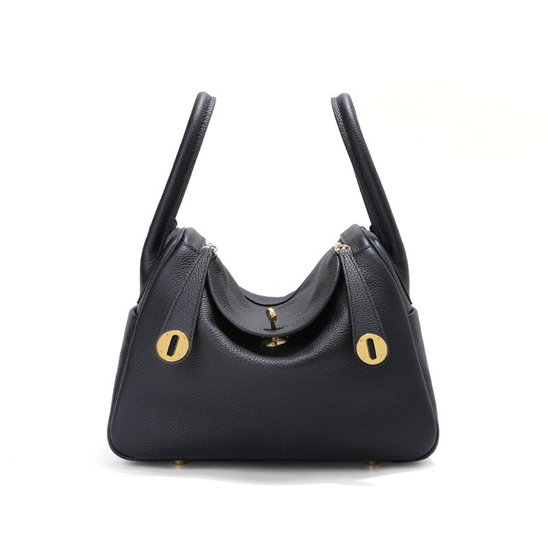 Women's Top-Grain Leather Togo Linde Bag – Genuine Small Pillow Design, Large Capacity, Ideal for Doctors and Commuters. Crossbody or Shoulder Carry