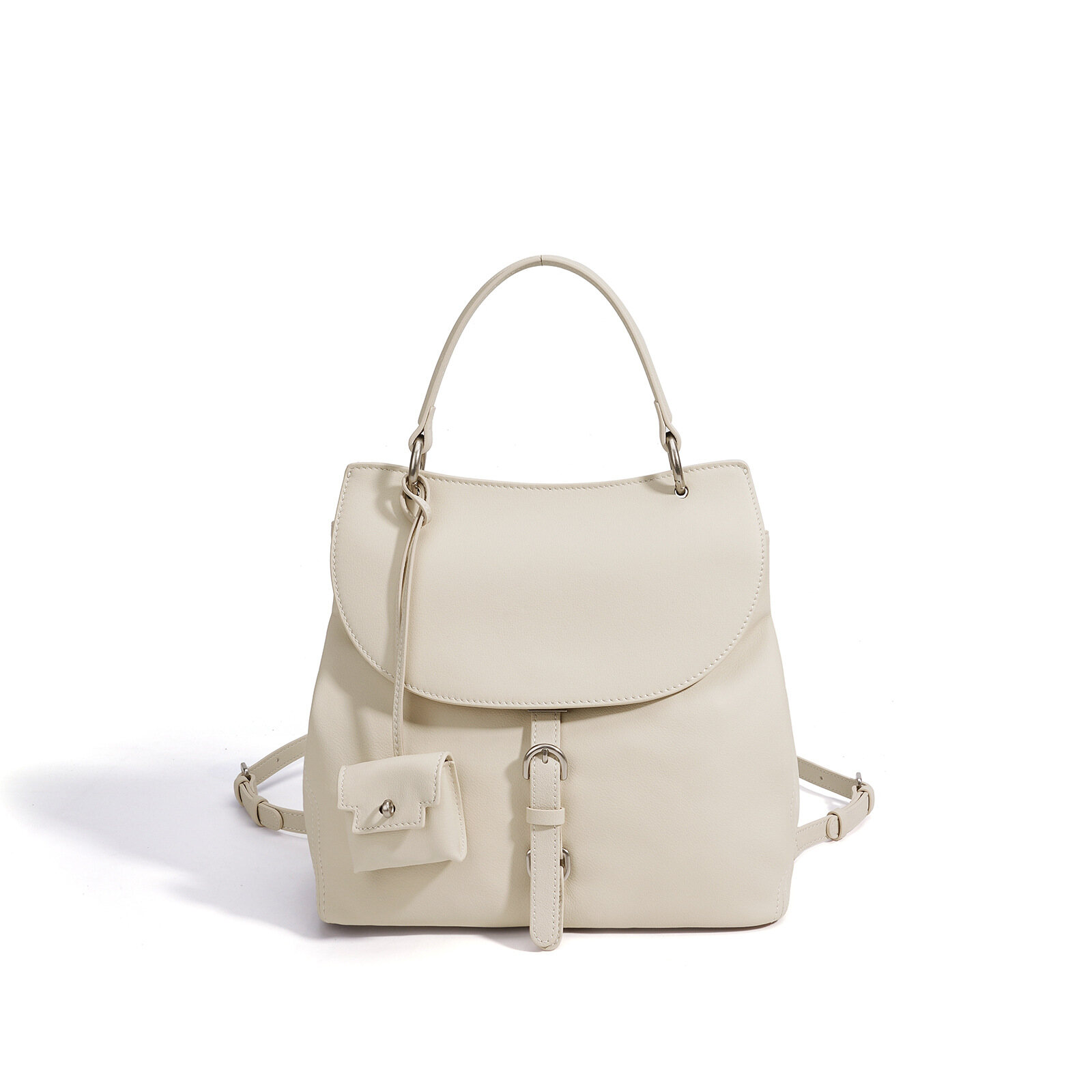 Compact Lightweight Leather Backpack