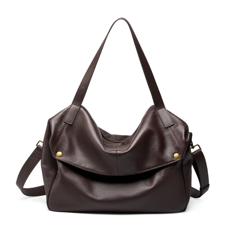 2026 New Spring & Summer Large-Capacity Genuine Leather Shoulder Bag – European & American Style Soft Leather Tote for Women, Minimalist Casual Design