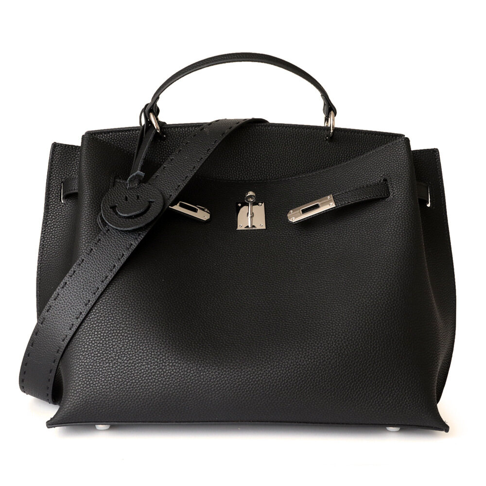 Luxury Genuine Leather Tote Bag – Large Capacity, Platinum-Style Design for Commuting & Laptops