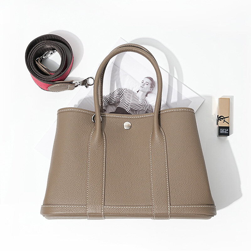 Premium Genuine Leather Tote for Women – Top-Grain Cowhide, Large Capacity