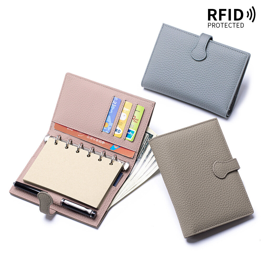 Genuine Leather Multi-Functional Passport Holder & A7 Binder Notebook Cover