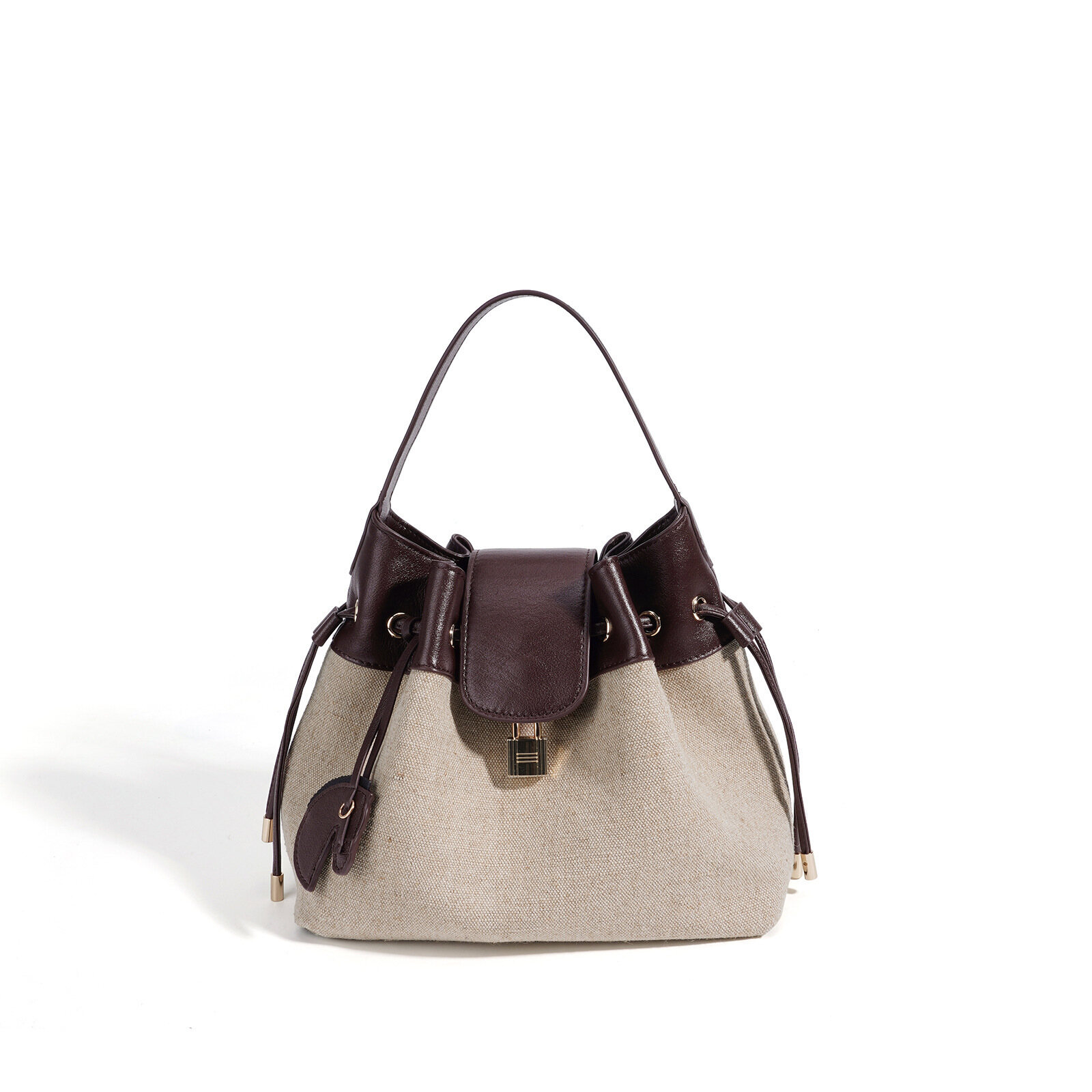 Versatile Cowhide Bucket Bag