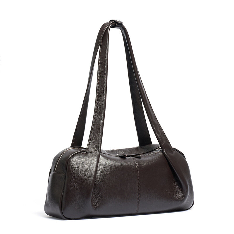 New Genuine Leather Korean-Style Niche Shoulder Bag – Soft Cloud Handbag for Commuting and Casual Wear