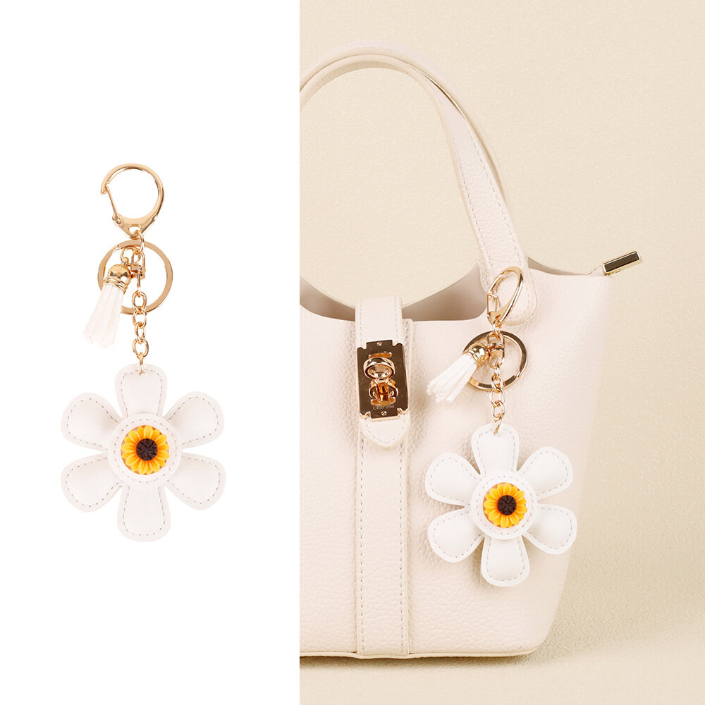 Leather Flower Charm