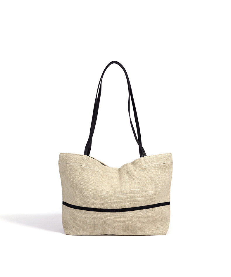Linen Bucket Shoulder Bag