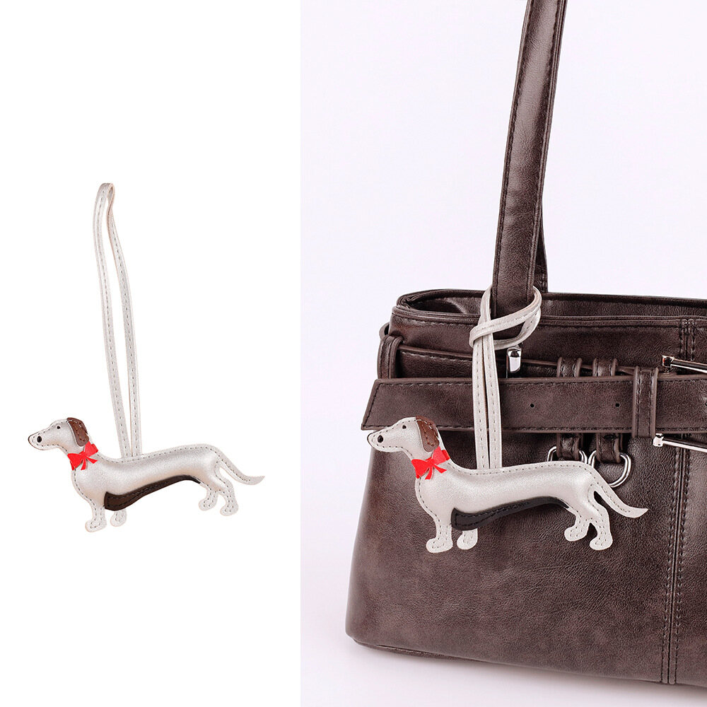 Leather Dachshund Keychain