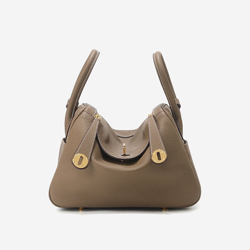 Women's Top-Grain Leather Togo Linde Bag – Genuine Small Pillow Design, Large Capacity, Ideal for Doctors and Commuters. Crossbody or Shoulder Carry