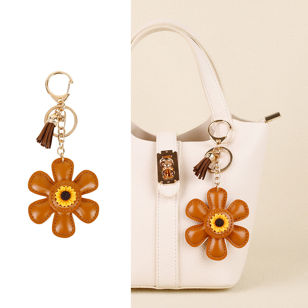 Leather Flower Charm