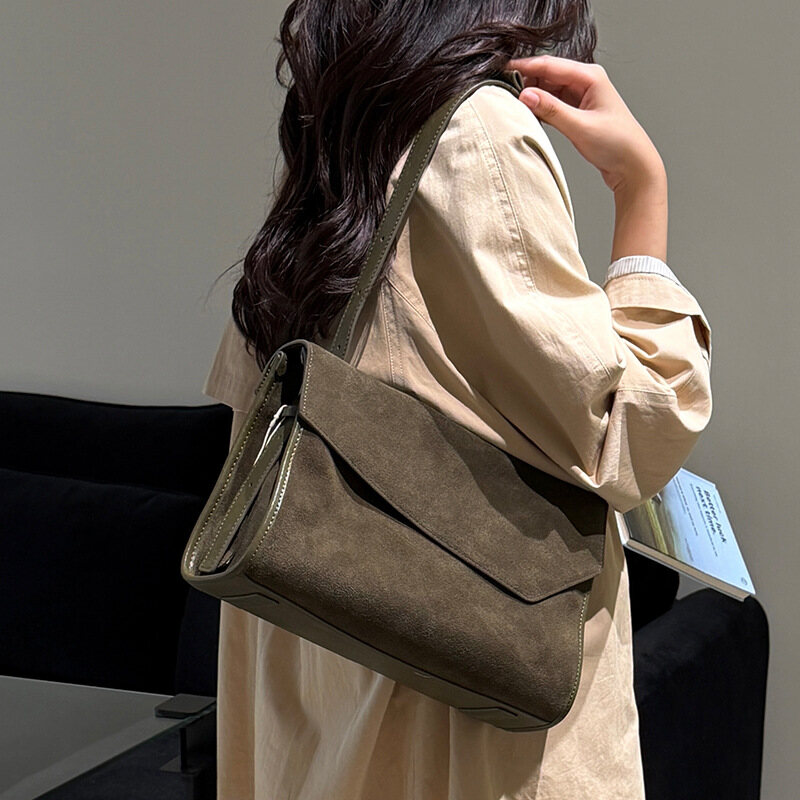 Free shipping suede leather tote