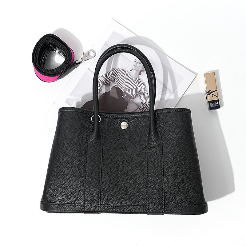 Premium Genuine Leather Tote for Women – Top-Grain Cowhide, Large Capacity