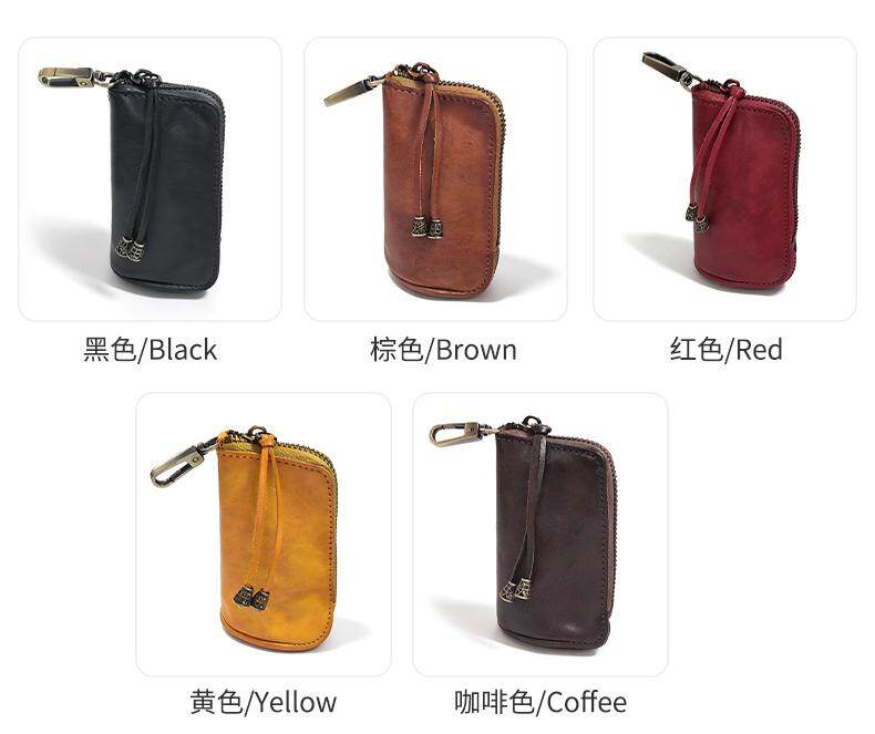 Cross-border Genuine Leather Coin Purse – Vintage Luxury Key Holder, Multi-Compartment Coin & Cash Organizer, Compact Mini Bag