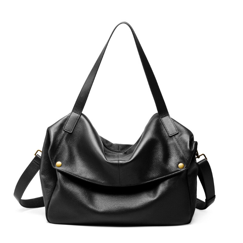 2026 New Spring & Summer Large-Capacity Genuine Leather Shoulder Bag – European & American Style Soft Leather Tote for Women, Minimalist Casual Design