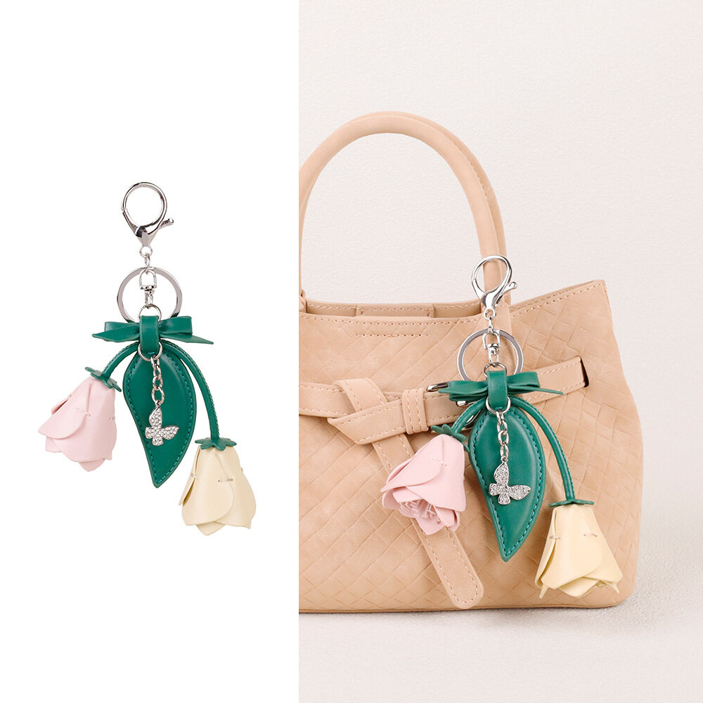 Leather Flower Charm