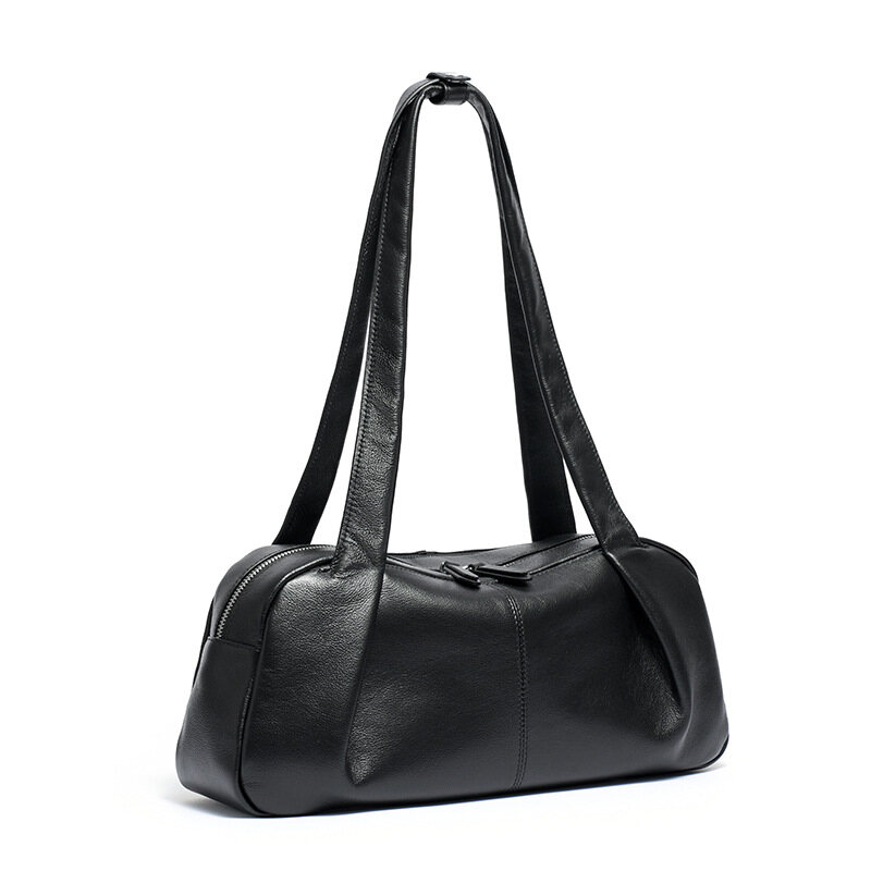 New Genuine Leather Korean-Style Niche Shoulder Bag – Soft Cloud Handbag for Commuting and Casual Wear