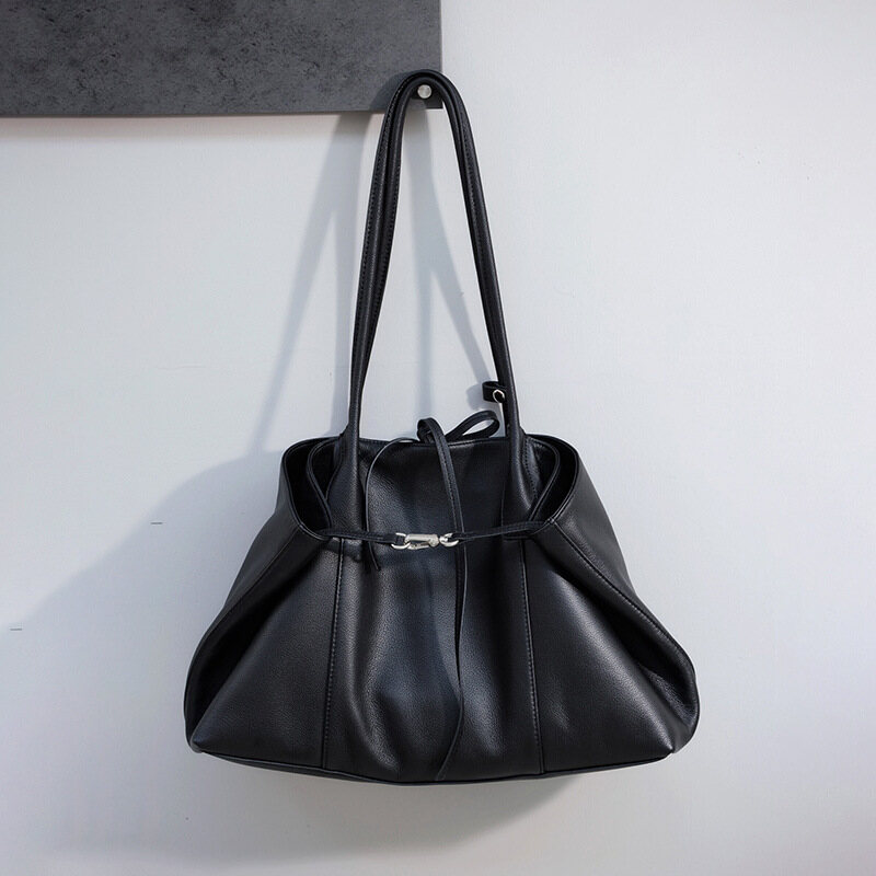 Cross-border Genuine Top-Grain Leather Women's Bag: Niche Design, Large Capacity, Stylish Tote with Versatile Strap