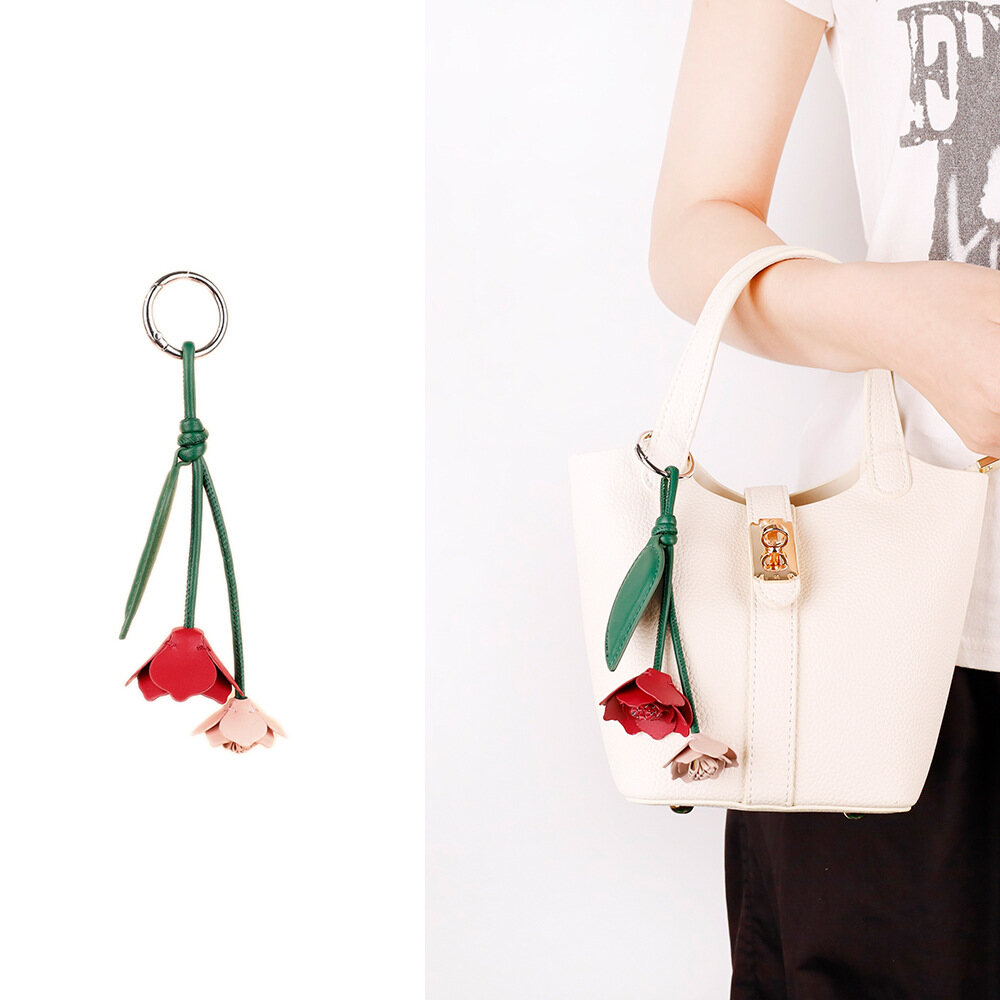 Leather Flower Charm