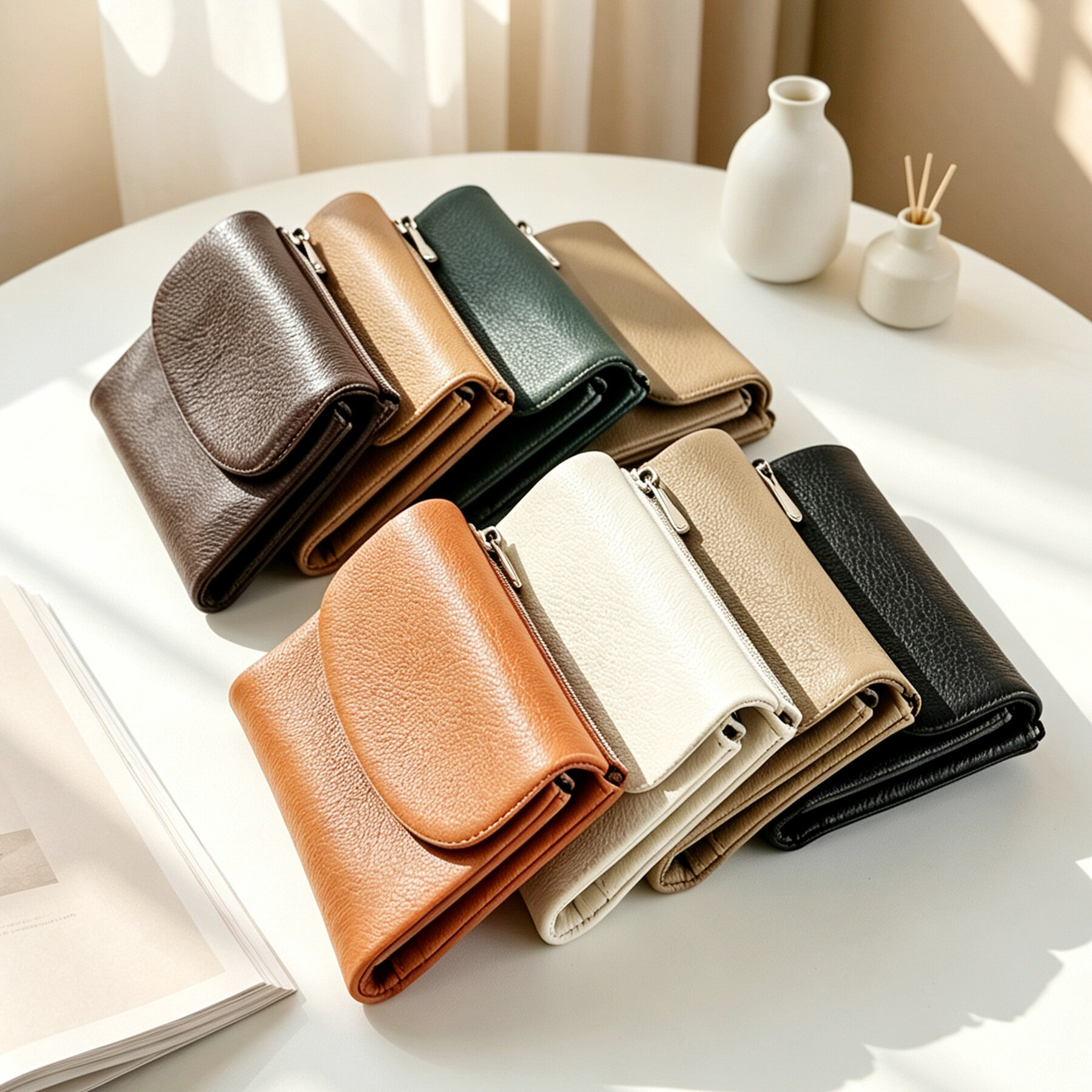 Cross-border Amazon Women's Short Wallet, Japanese Ins Style Coin Purse, Portable Foldable Multi-function ID & Card Holder
